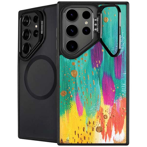 Turquoise Brush Stroke by Etta Vee Galaxy S25 Ultra Kickstand Case